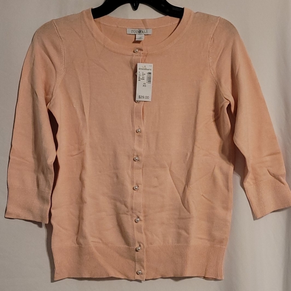 𝅺roz & Ali 3/4 Sleeve Cardigan Sweater